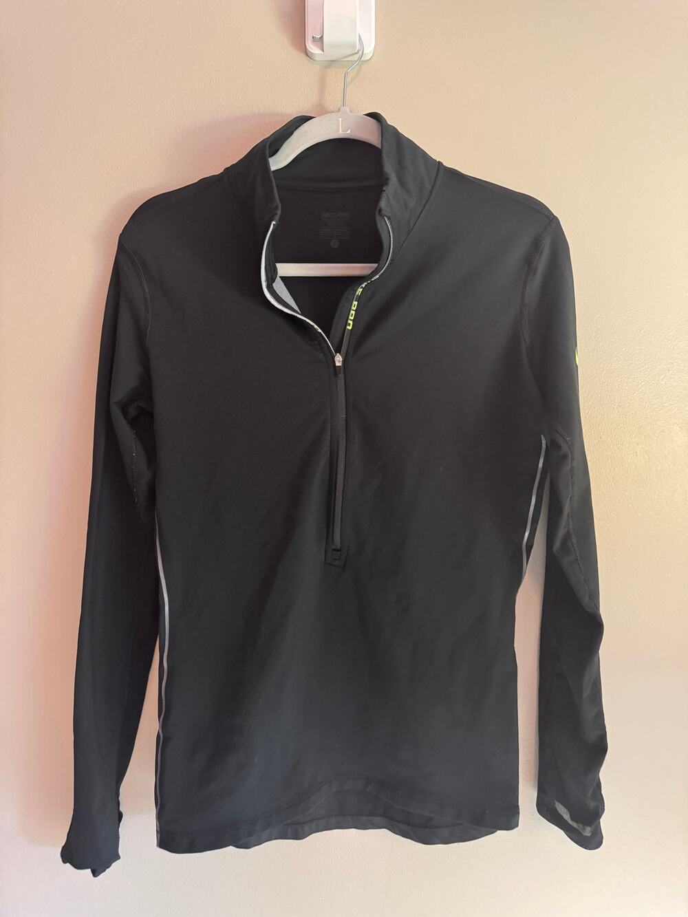 Nike Pro Dri-FIT Men’s Large Black 1/4 Zip Running Training Pullove